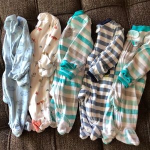 Carter’s newborn cotton zipper sleepers bundle